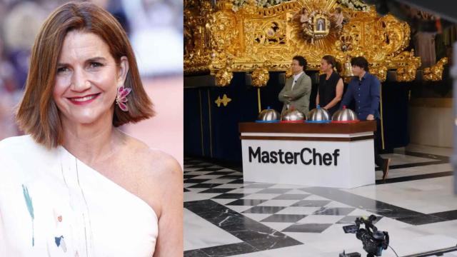 Samantha Vallejo-Nágera en una imagen de archivo y grabando Masterchef en la Paloma.