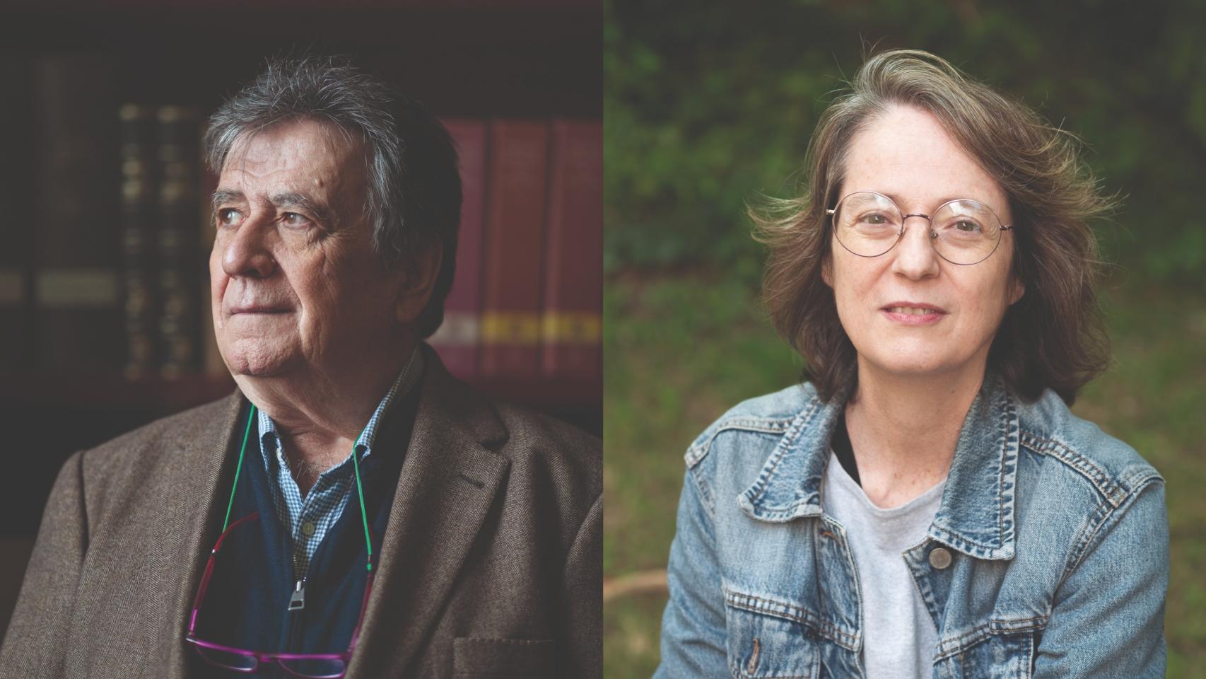 Los escritores Luis Landero y Marta Sanz.