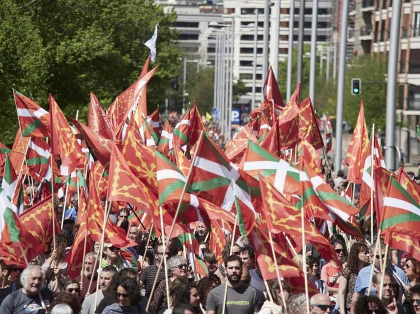 Imagen del acto celebrado por Bildu en 2022 con motivo del Aberri Eguna en Pamplona.