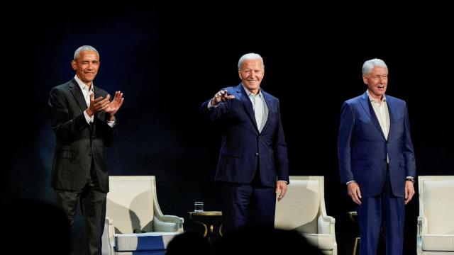 Barack Obama, Joe Biden y Bill Clinton.
