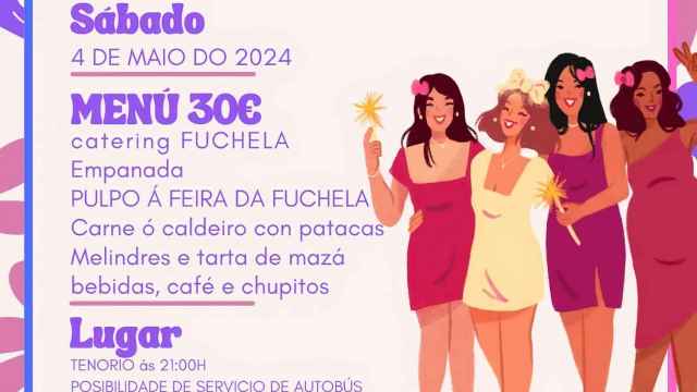 Cartel de la cena de mujeres de Cerdedo Cotobade.