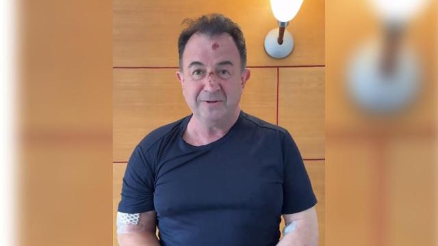 Martín Berasategui tras ser orperado de urgencia al sufrir un aparatoso accidente.