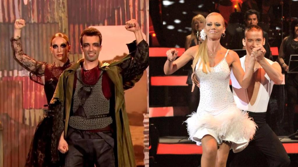 Bruno Vila en 'Bailando con las estrellas' y Belén Esteban en 'Más que baile'.