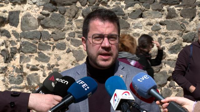 Pere Aragonès, durante un acto celebrado este sábado.