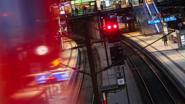 Estación de tren de Hamburgo, durante una jornada de huelga.