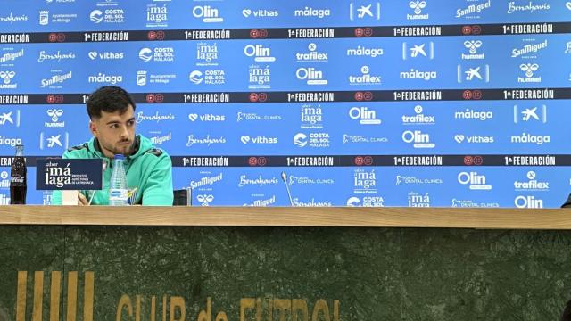 Ramón durante la rueda de prensa tras el Málaga CF vs. Linares