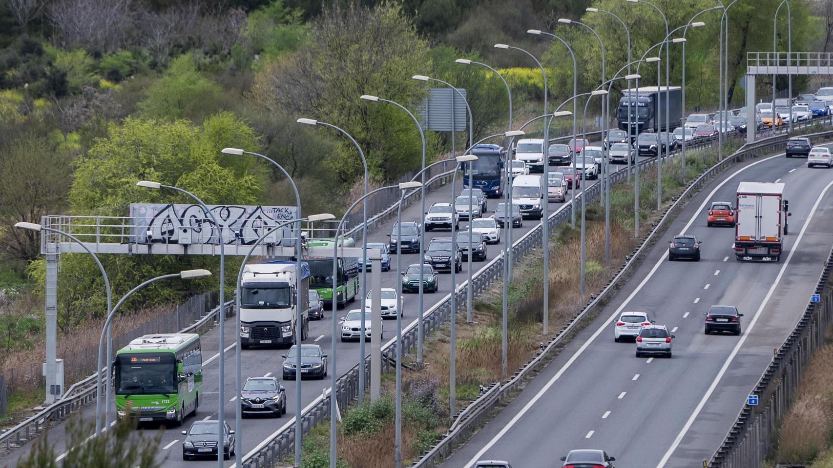 La autovía A-3 en las inmediaciones de Madrid.