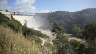 Embalse del Gergal. A 01 de abril de 2024, en Sevilla (Andalucía, España).