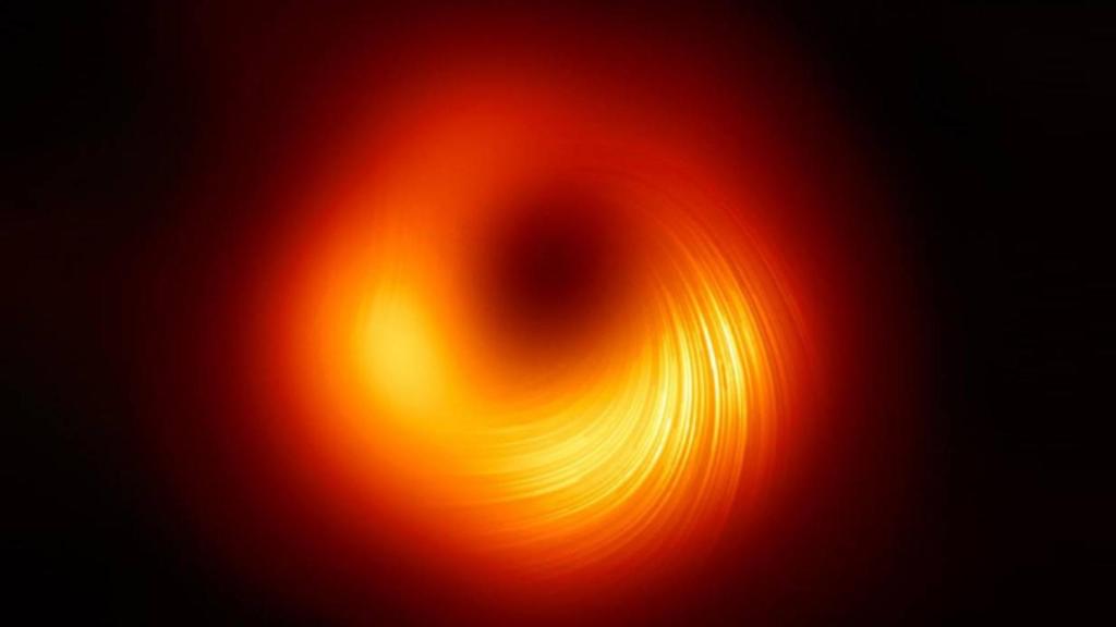 Imagen del agujero negro supermasivo en M87 en luz polarizada (EHT/SINC)