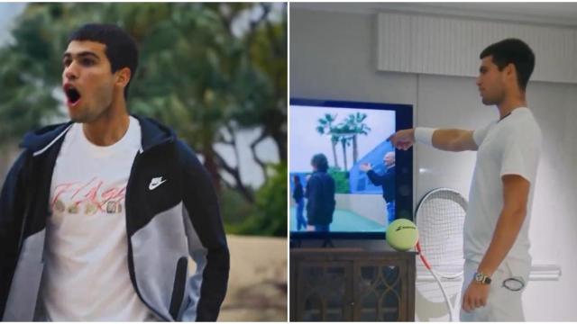 Carlos Alcaraz, durante el spot publicitario.