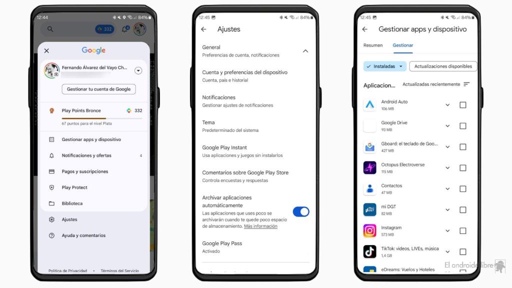 Gestión de apps archivadas