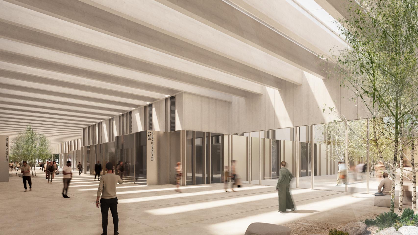 Proyecciones por ordenador del Campus Biosanitario de Ciudad Real