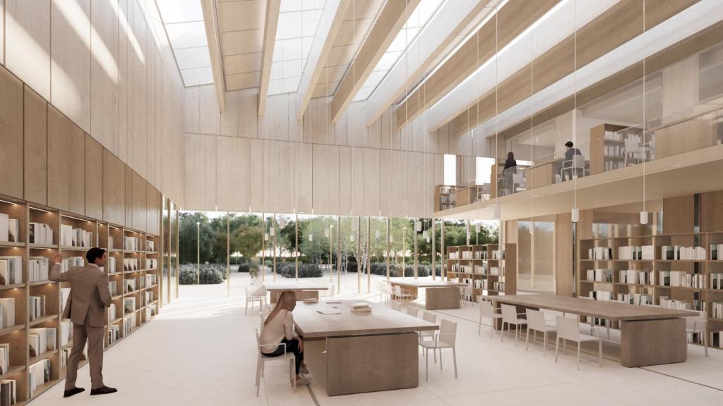 Proyecciones por ordenador del Campus Biosanitario de Ciudad Real.