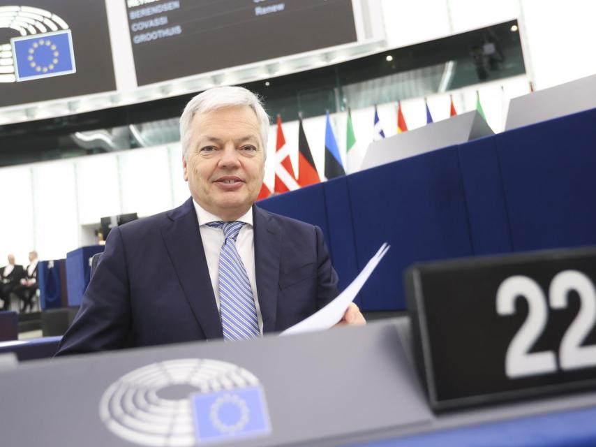 El comisario de Justicia de la UE, Didier Reynders, durante una comparecencia en la Eurocámara.