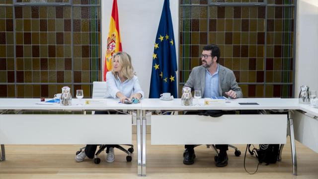 La vicepresidenta segunda y ministra de Trabajo y Economía Social, Yolanda Díaz, y el secretario de Estado de Trabajo, Joaquín Pérez Rey.