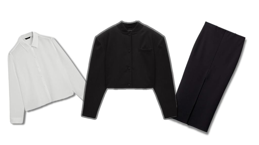 Chaqueta bomber para look de oficina.