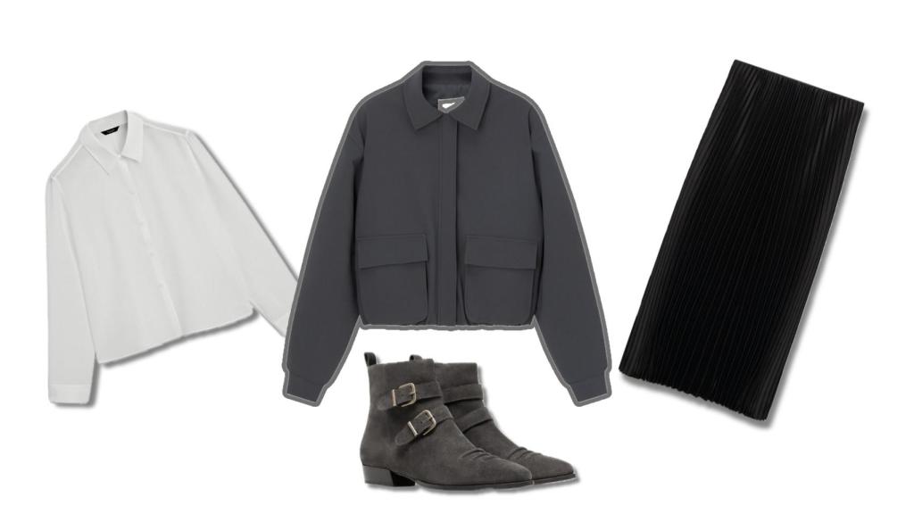 Bomber Pull & Bear con botines de Hoss Intropia.