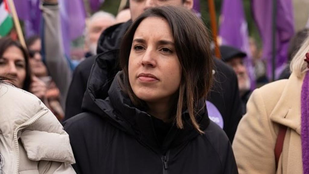 Irene Montero, durante una manifestación del 8-M