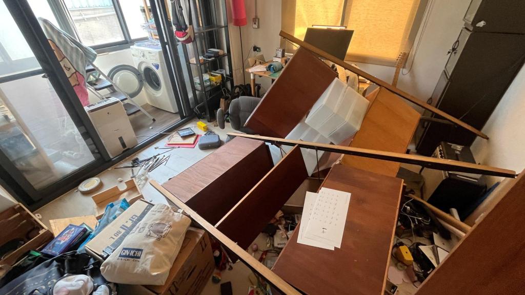 Imagen de un hogar en Taiwán tras el terremoto de este miércoles.