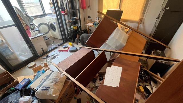 Imagen de un hogar en Taiwán tras el terremoto de este miércoles.