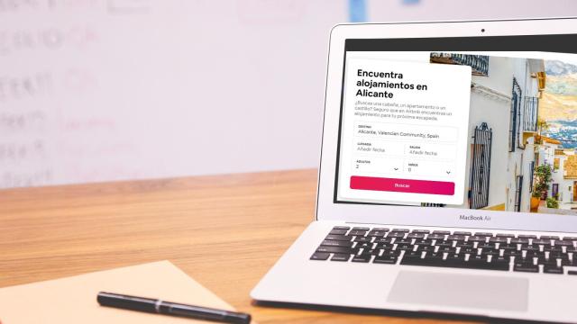 Una web de apartamentos turísticos en la ciudad de Alicante.