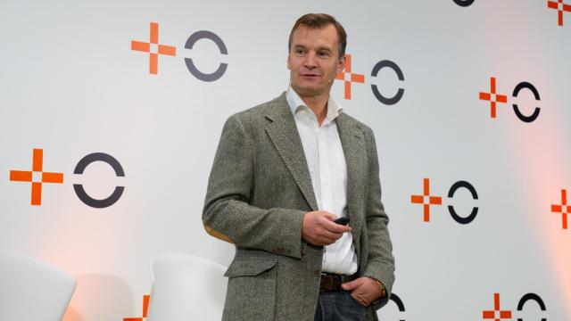 Meinrad Spenger, consejero delegado de Masorange, en la rueda de prensa de la operadora.