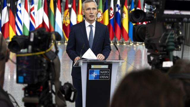 El secretario general de la OTAN, Jens Stoltenberg, durante su comparecencia de este miércoles en Bruselas