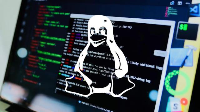 Fotomontaje con el logo de Linux