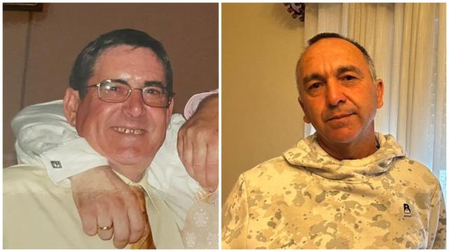 José García y su padre fallecido en un montaje fotográfico.
