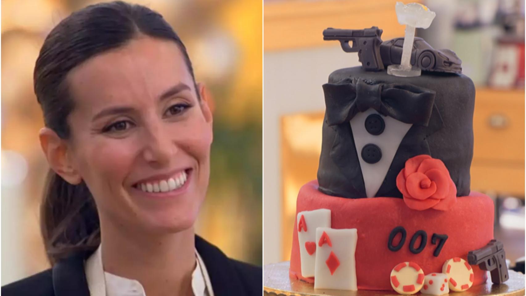 Ana Boyer y su tarta de la prueba final de 'Bake off'.