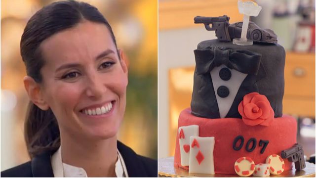 Ana Boyer y su tarta de la prueba final de 'Bake off'.