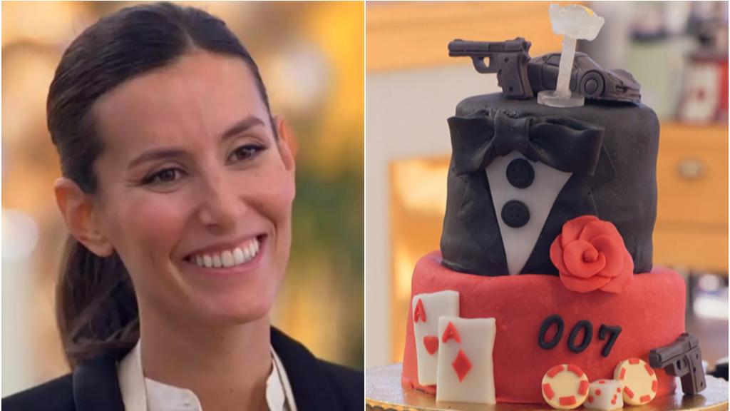 Ana Boyer y su tarta de la prueba final de 'Bake off'.