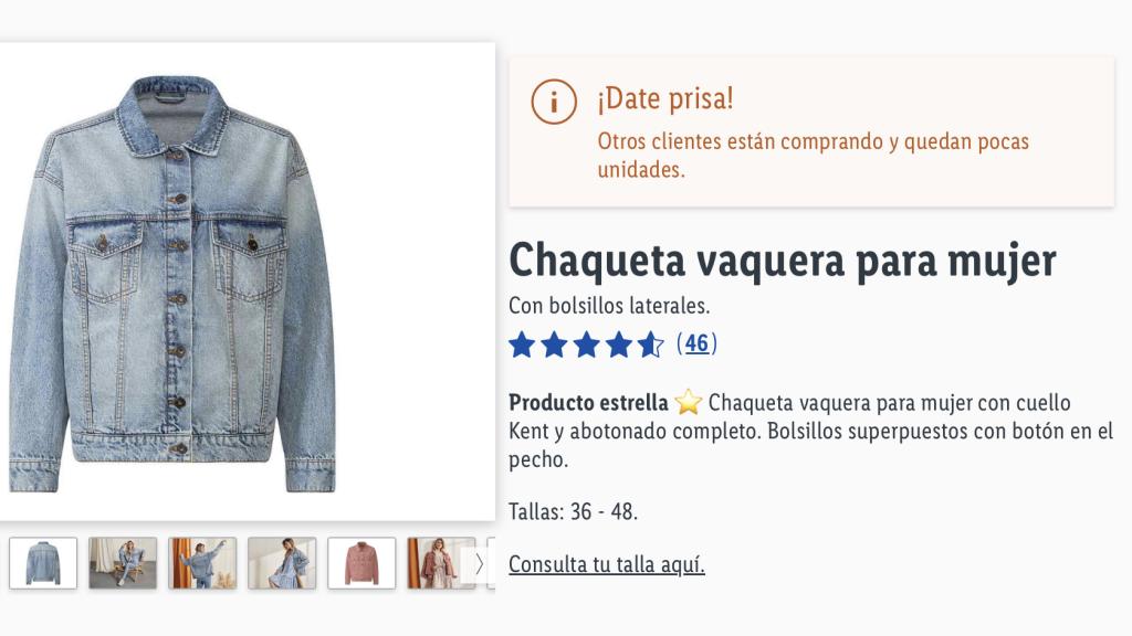 Chaqueta vaquera para mujer.