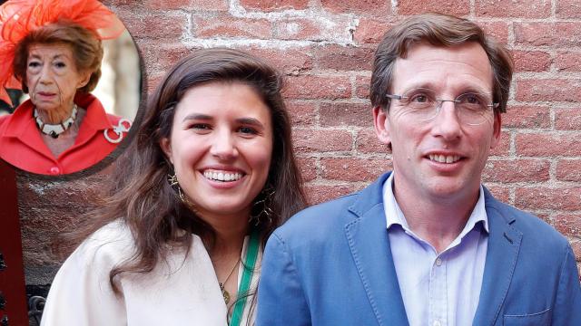 Piru Urquijo junto a su nieta, Teresa Urquijo, y el alcalde de Madrid, José Luis Martínez-Almeida, en un fotomontaje de EL ESPAÑOL.