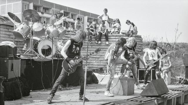 La banda 'heavy' de la RDA Asathor, en concierto. Foto: © Mirko Stockmann
