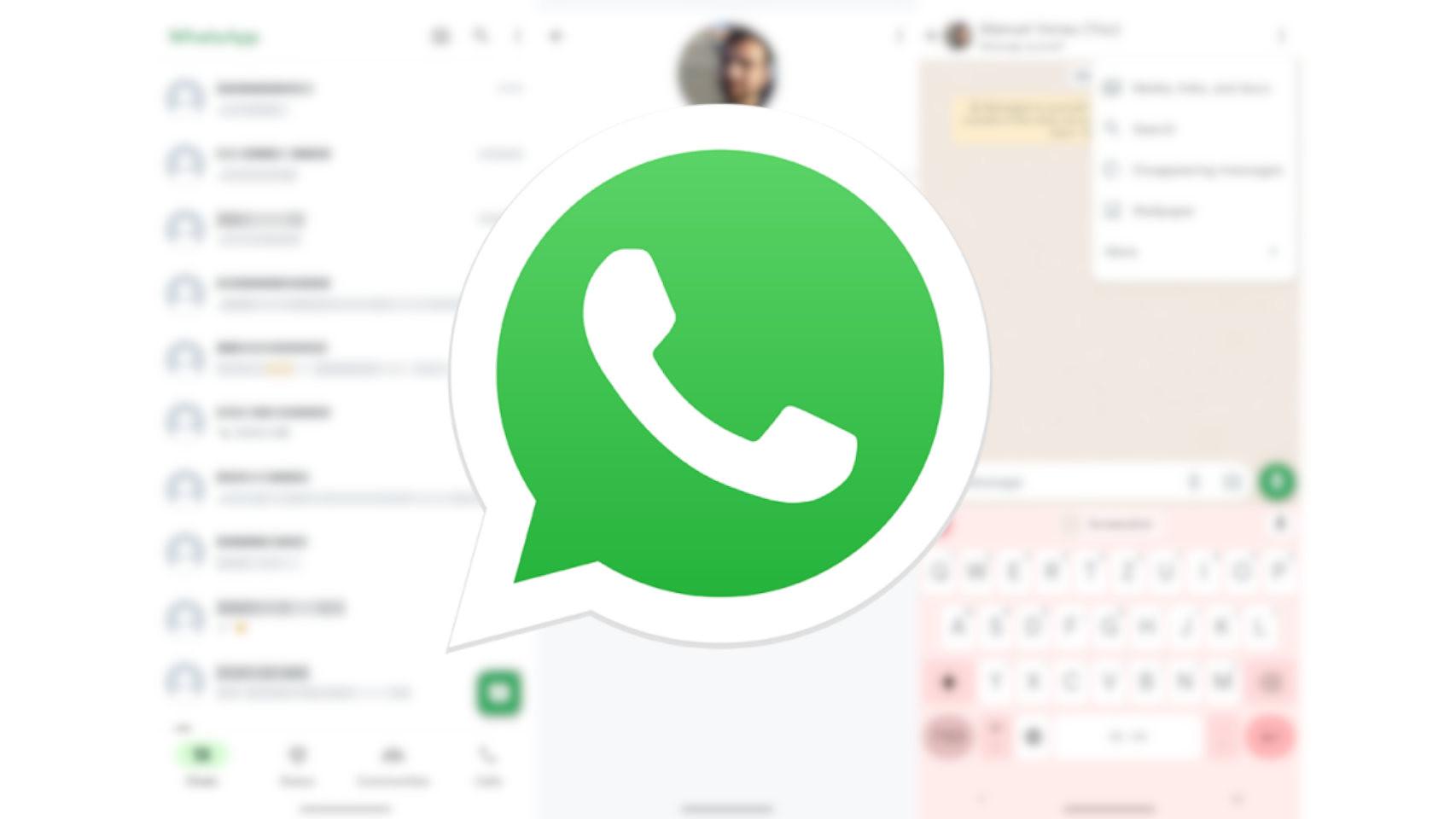 Icono de WhatsApp sobre el nuevo diseño de la app