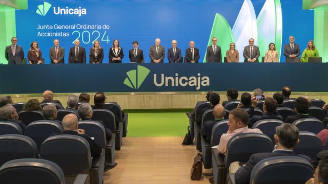 Un momento de la Junta General de Accionistas de Unicaja celebrada este viernes.