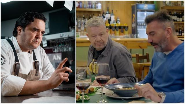 A la izquierda, Francisco Bernand, a la derecha, Alberto Chicote, en el capítulo de Gijón de 'Batalla de restaurantes'.