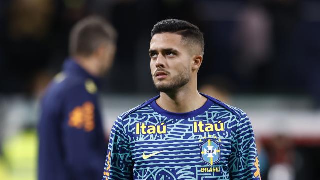 Yan Couto, con la selección de Brasil en el Santiago Bernabéu
