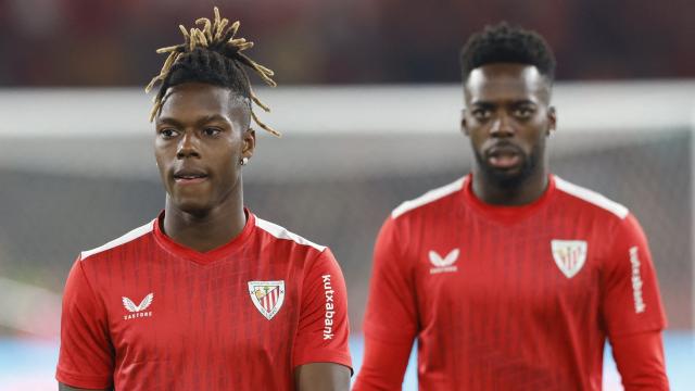 Los hermanos Williams, en un entrenamiento con el Athletic.