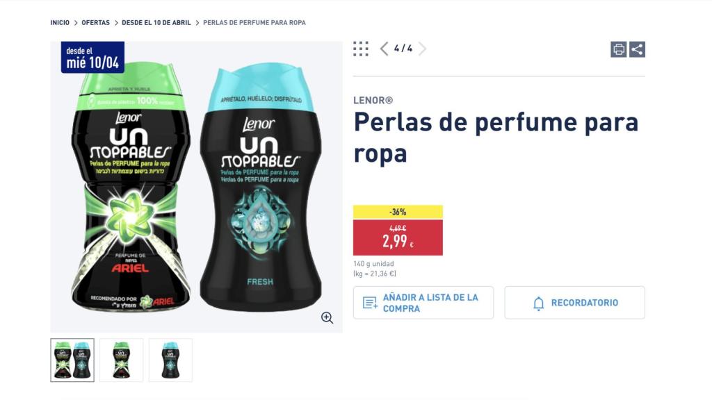 Perlas de perfume para ropa.