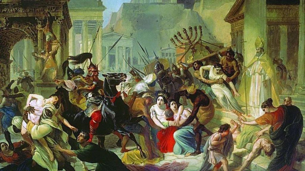 Saqueo de Roma del año 455 d.C. según el pincel de Karl Briullov. 1833-1836
