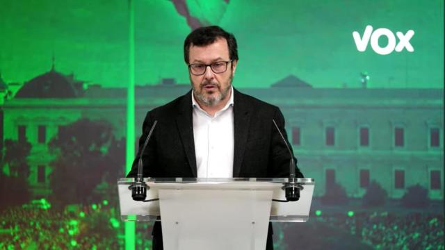 José Antonio Fúster, durante la rueda de prensa de este lunes, en la sede de Vox