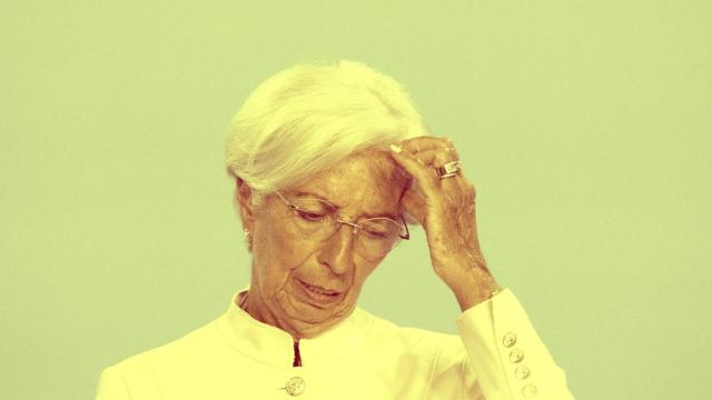 La presidenta del BCE, Christine Lagarde, durante una rueda de prensa.