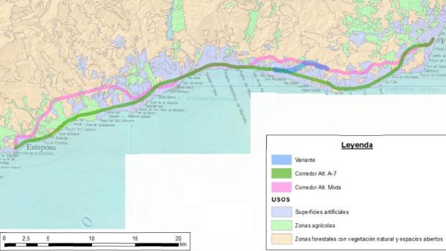 Análisis de las variantes de trazado estudiadas por el Gobierno para llevar el tren a Marbella.