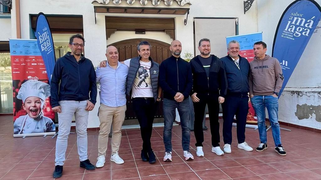 Los cocineros malagueños con Estrella Michelin que han participado en la presentación.