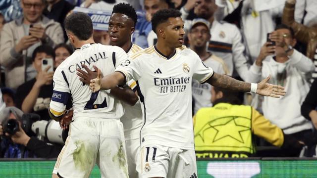 Rodrygo celebra su gol frente al Manchester City