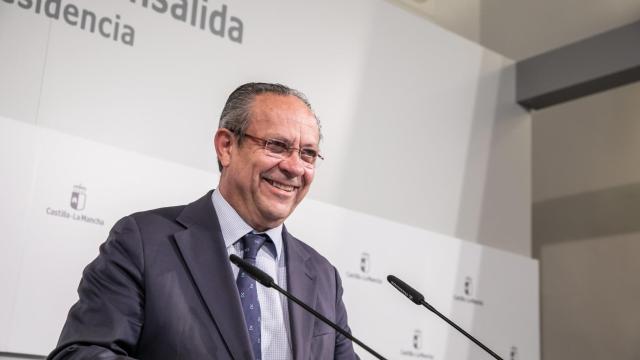 El consejero Juan Alfonso Ruiz Molina, este martes en la rueda de prensa del Consejo de Gobierno