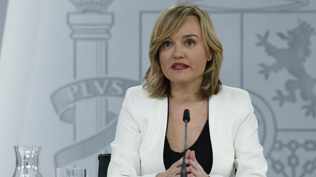 La ministra portavoz, Pilar Alegría, este martes tras el Consejo de Ministros.