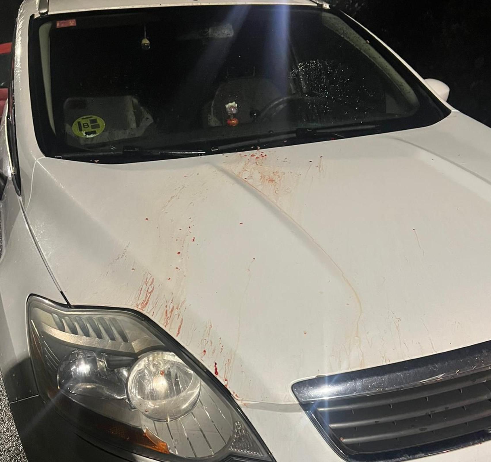 El coche de Arancha manchado de sangre.